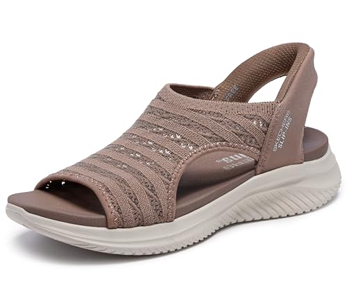 Skechers Ultra Flex 3.0-Sun Warmth Hands Free Slip-ins para Mujer – Sandalia Moca, 38 EU