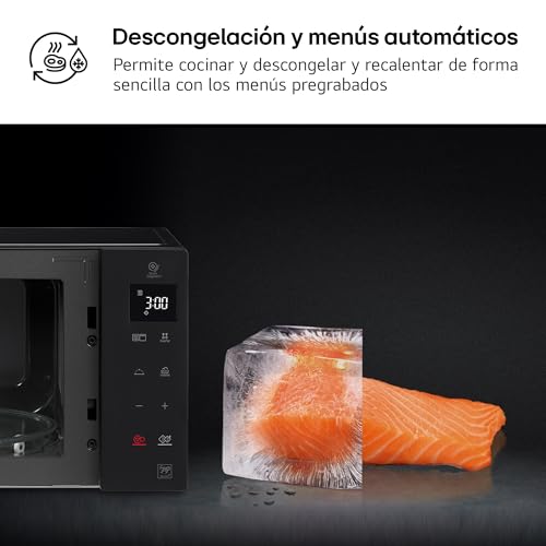 Detalle de LG MH6535GDS Smart Inverter: Microondas 1000 W con grill 900 W, 25 L, negro