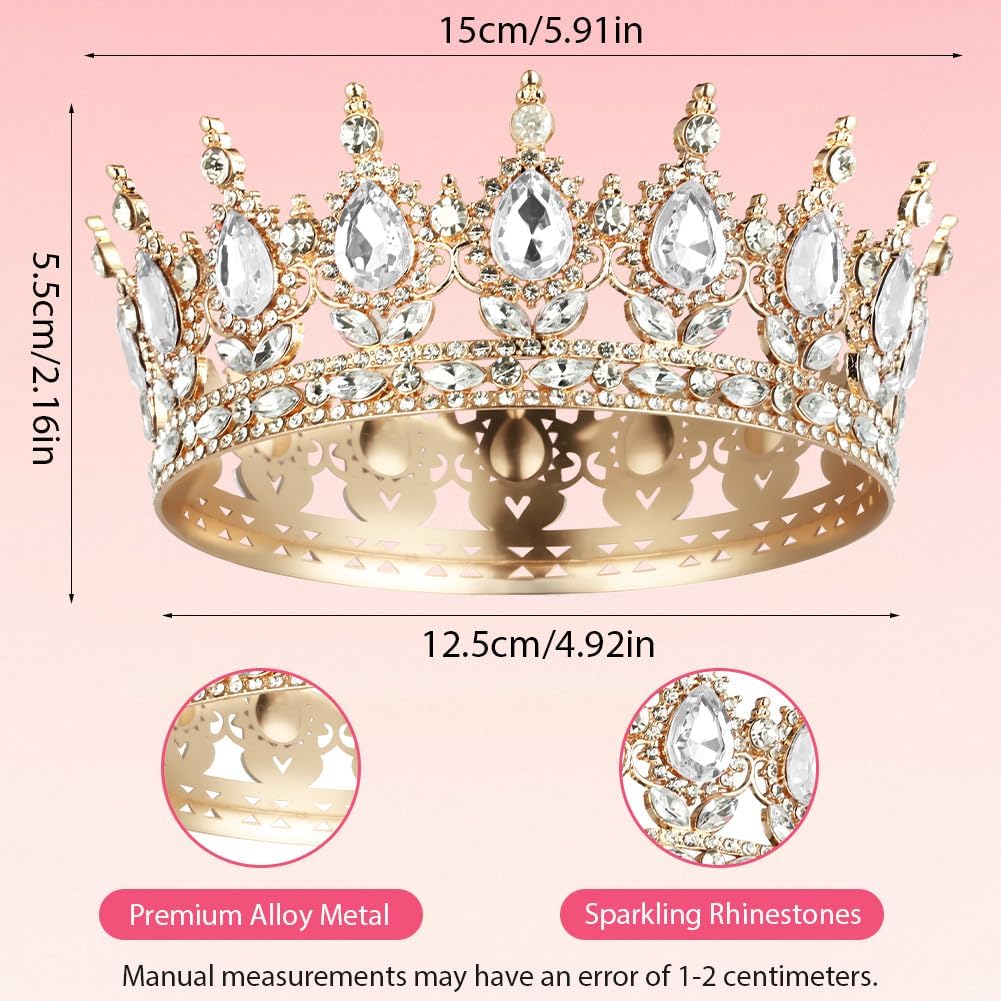 Detalle de AOOSA Diadème Femme – Couronne Gateau Princesse en Strass,Bijoux de Cheveux pour Mariage et Carnaval