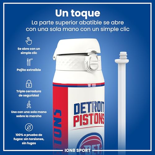 Detalle de ion8 NBA Detroit Pistons Botella térmica 750 ml 🥤