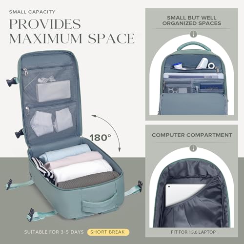 Thumbnail 4 de Hayayu Mochila de cabina para avión 45x36x20 cm (32L) con acceso de carga y bolsillo antirrobo