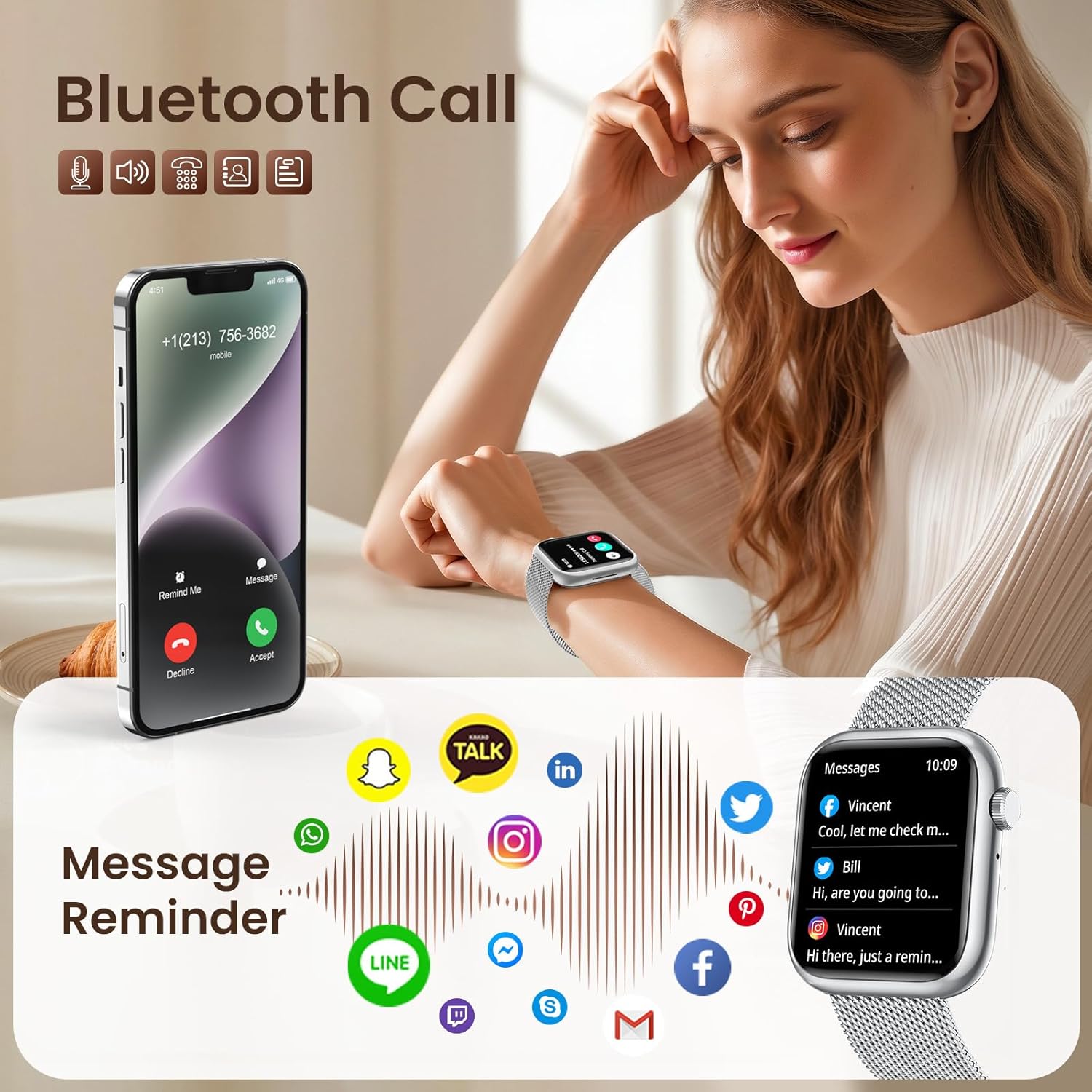 Thumbnail 1 de Women Smartwatch Fitness Tracker for Lady 1.83