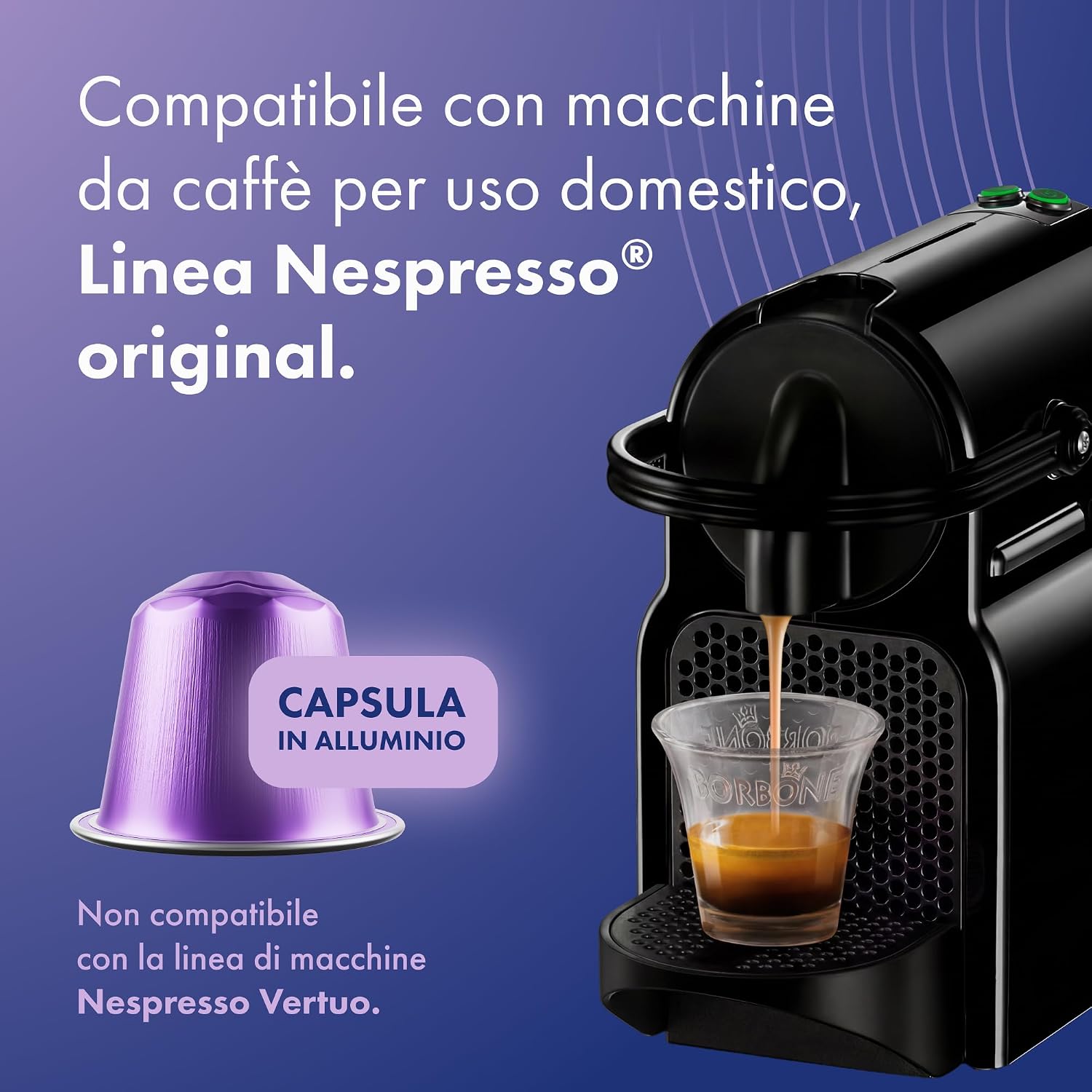 Detalle de Caffè Borbone Miscela Mia Napoli – 100 capsule in alluminio, compatibili Nespresso* (Mia Napoli)