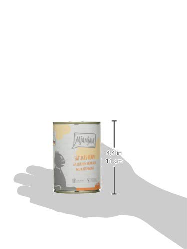 Detalle de MjAMjAM Premium Nassfutter für Katzen – saftiges Huhn mit Möhrchen, getreidefrei, 6 x 400 g