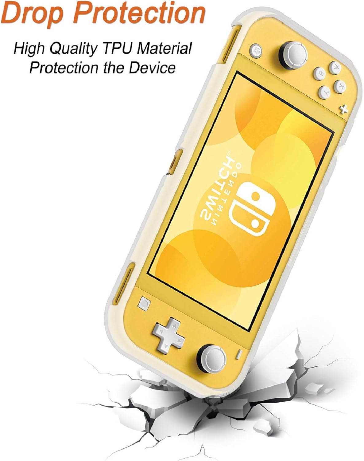 Detalle de REDTRON Protective Case for Nintendo Switch Lite (2019) with TPU Cover, Tempered Glass Screen Protector & Thumb Grip Caps