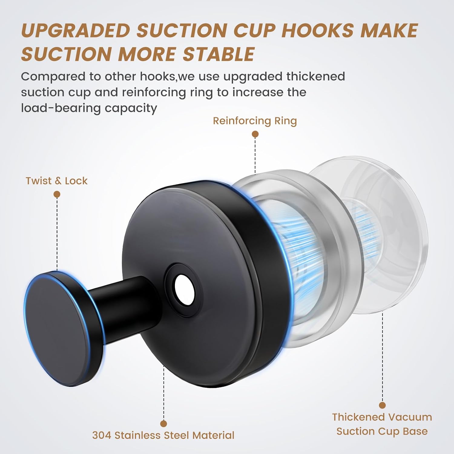 Thumbnail 1 de BKV Suction Cup Hooks 4-pack for Shower