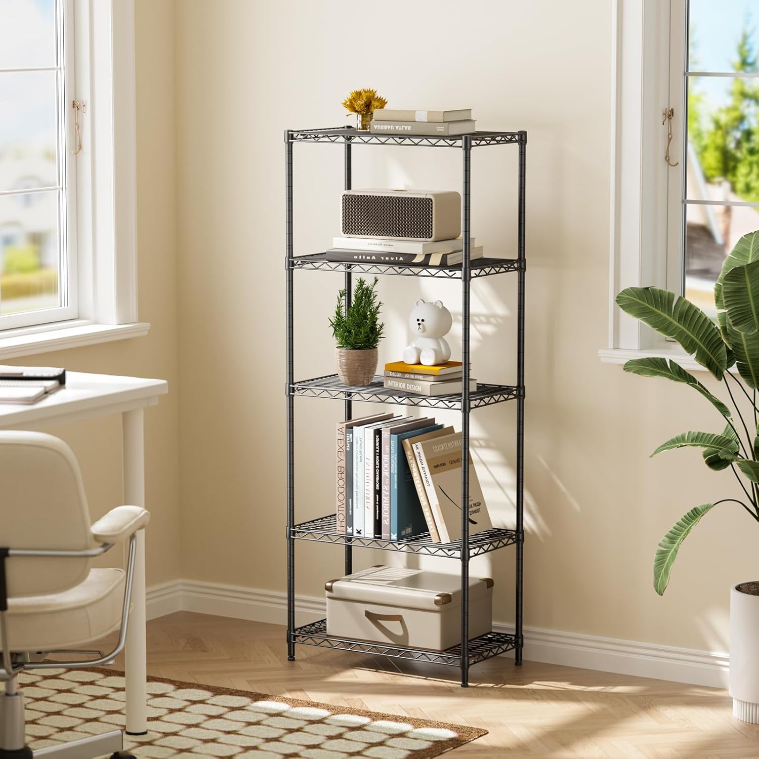 Thumbnail 1 de Golpart 5-Tier Adjustable Storage Shelves Heavy-Duty Metal Utility Rack (500LBS Capacity)