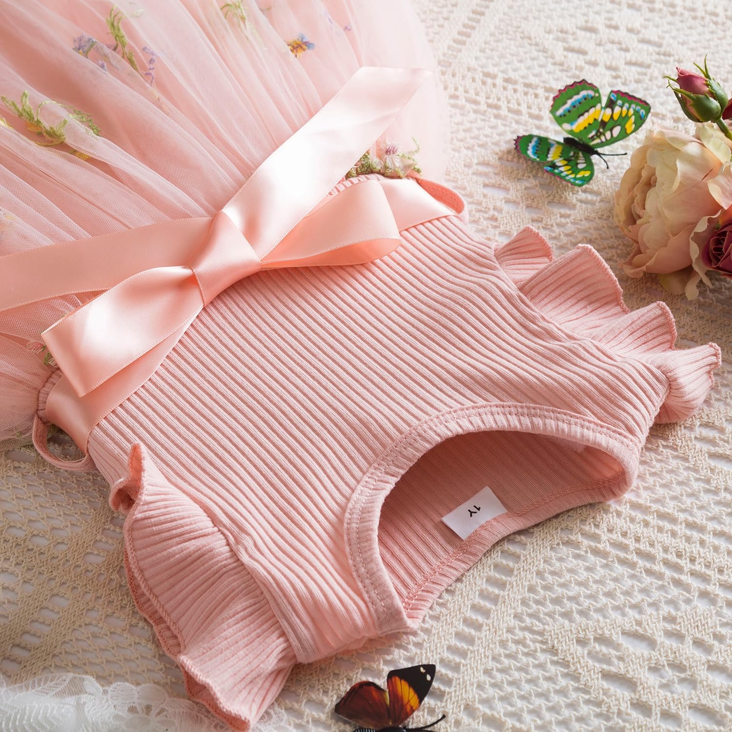 Thumbnail 1 de NNJXD Baby Girl Flower Embroidery Tulle Dress – Elegant Toddler Party Dress