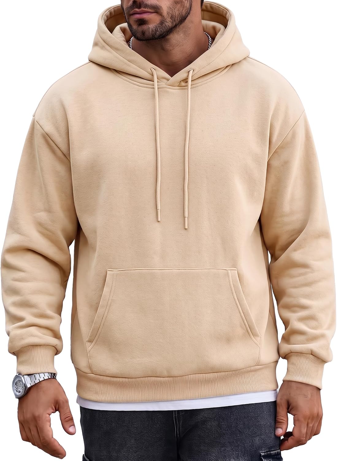 Thumbnail 6 de JMIERR Mens Casual Cotton Hooded Hoodie – Lightweight, Soft & Flexible Everyday Pick