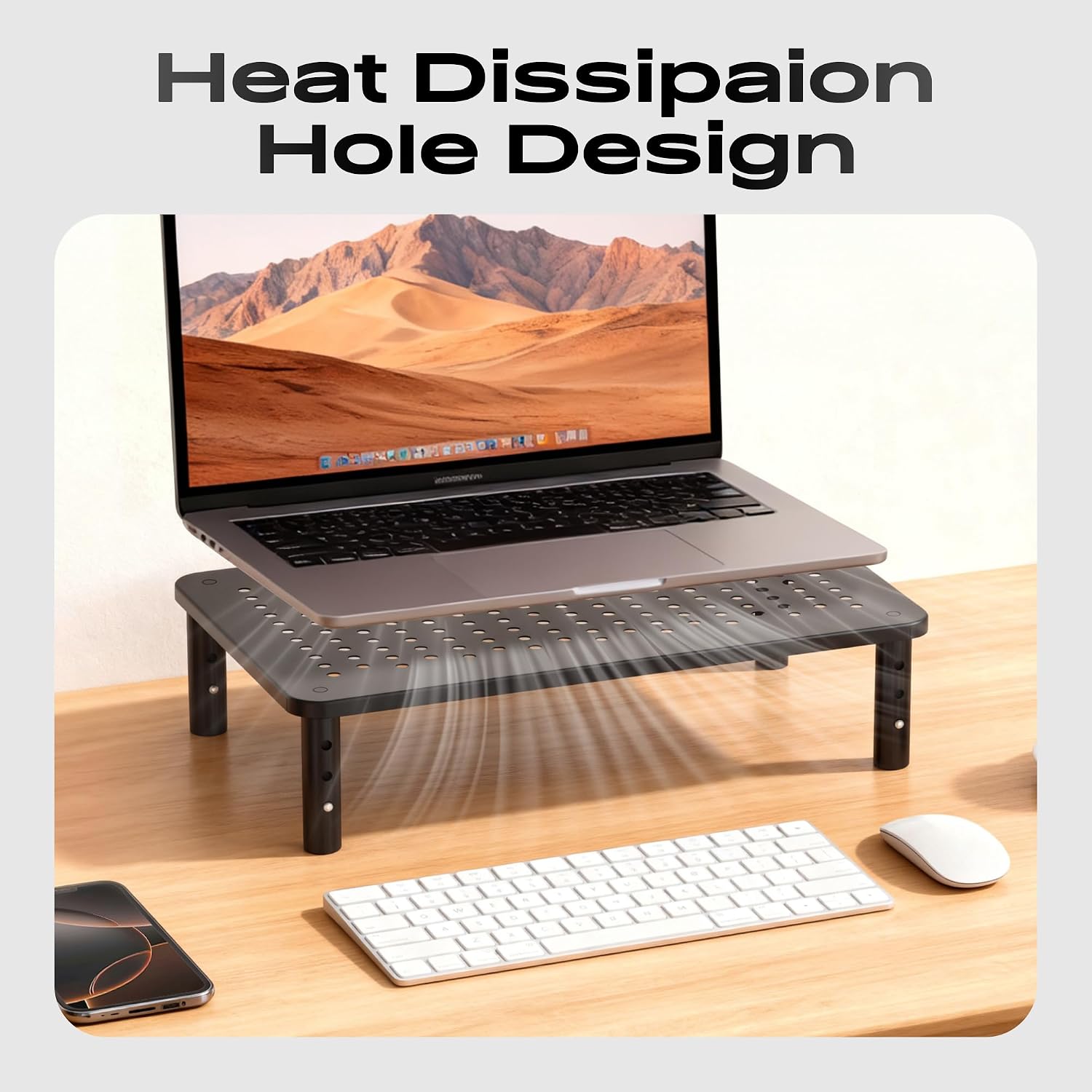 Detalle 2 de Canyora H-ZJ-002 Monitor Stand Riser, 3 Heights, 2-Pack, 14.6" x 9.3