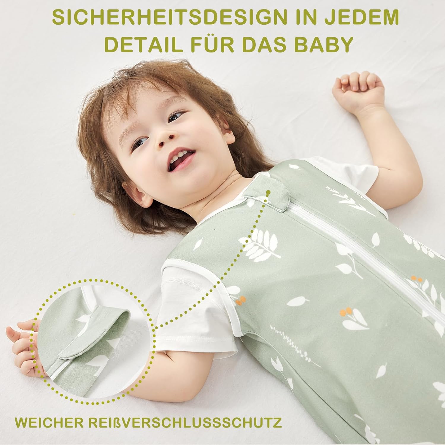 Thumbnail 2 de Nivolltha Super Weich 2er Pack 0.5 TOG Baby Schlafsack – 100% Baumwolle, Größe M (75–90 cm)