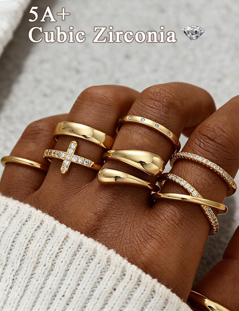 Thumbnail 6 de iF YOU Gold-Plated Ring Set, Size 4.5–10