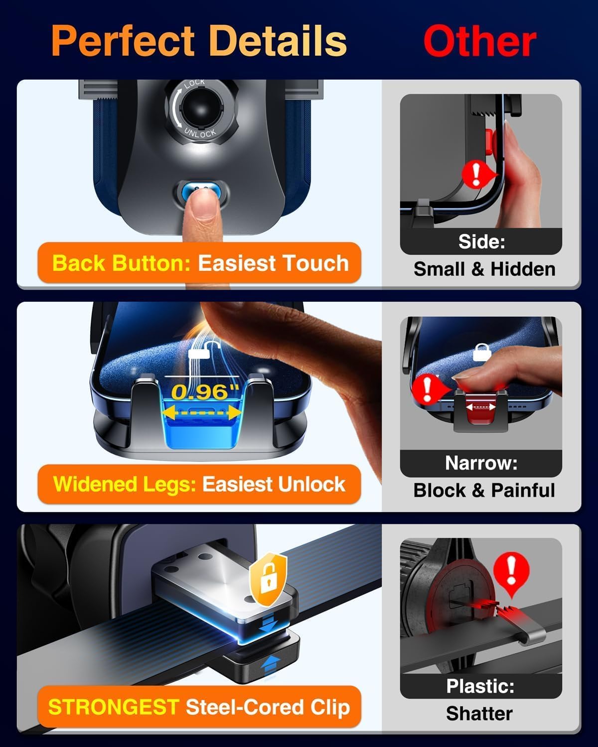 Thumbnail 5 de VANMASS 85+ lbs suction car phone mount