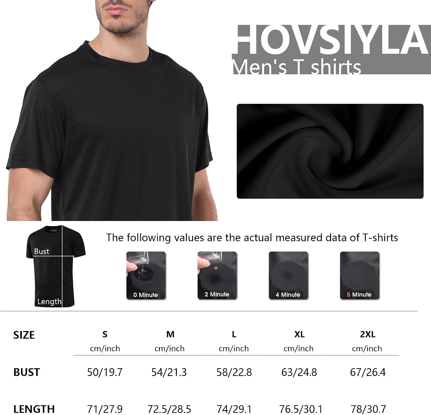 Thumbnail 6 de HovSiyla 1/5 Pack Workout Shirts for Men – Loose Fit, Quick Dry Short Sleeve Tee