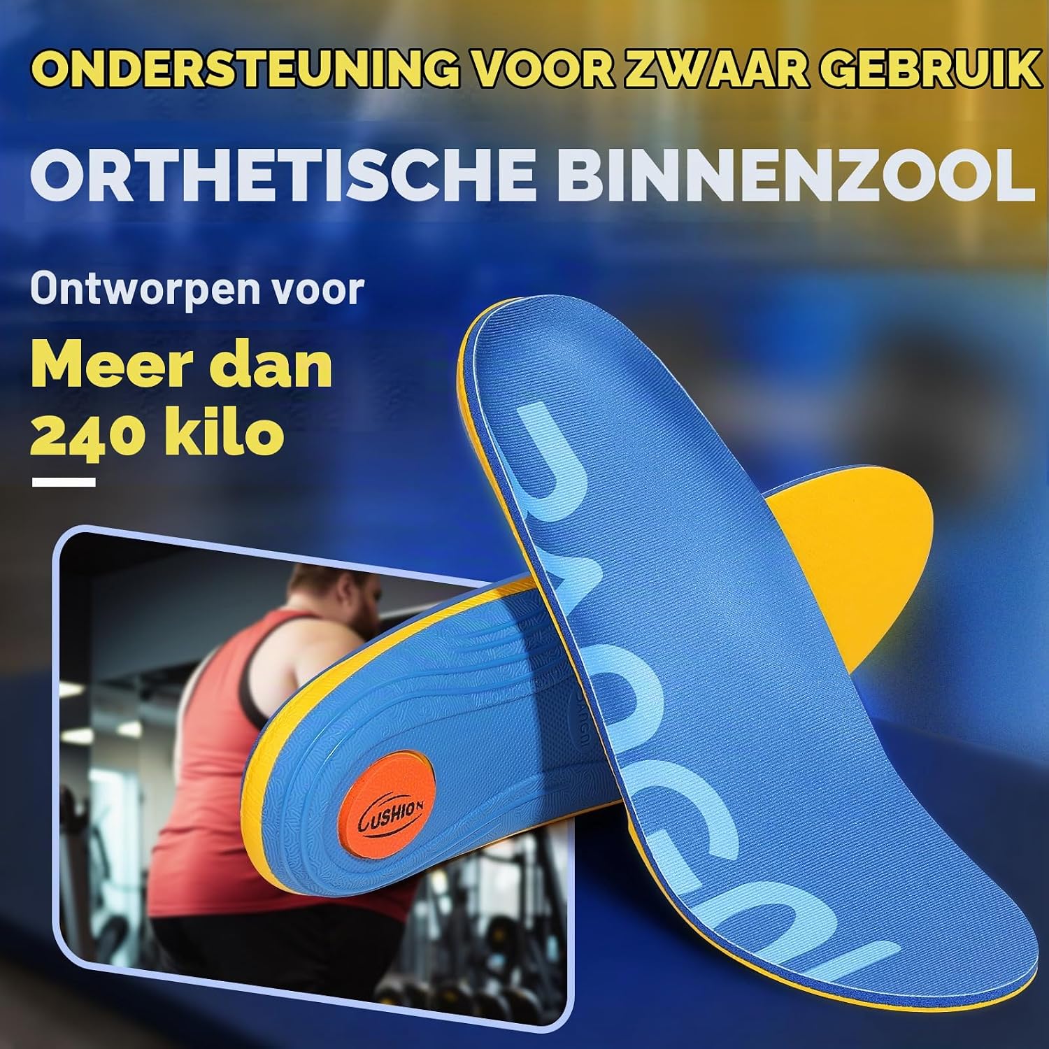Detalle 2 de 3ANGNI orthopedische inlegzolen met voetboogsteun en PU-hieldemping