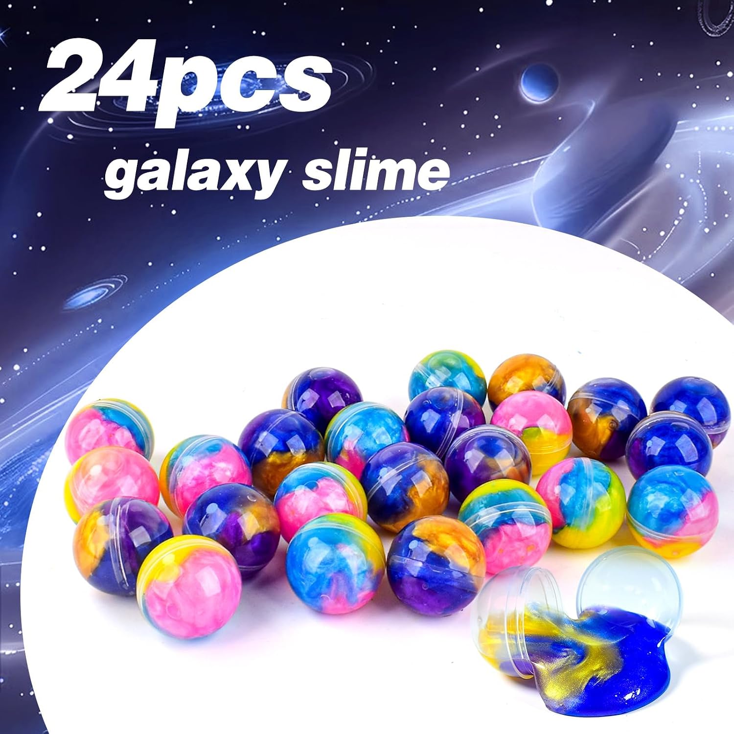 Detalle 2 de Slime Party Favors 24-Pack galaxy slime balls
