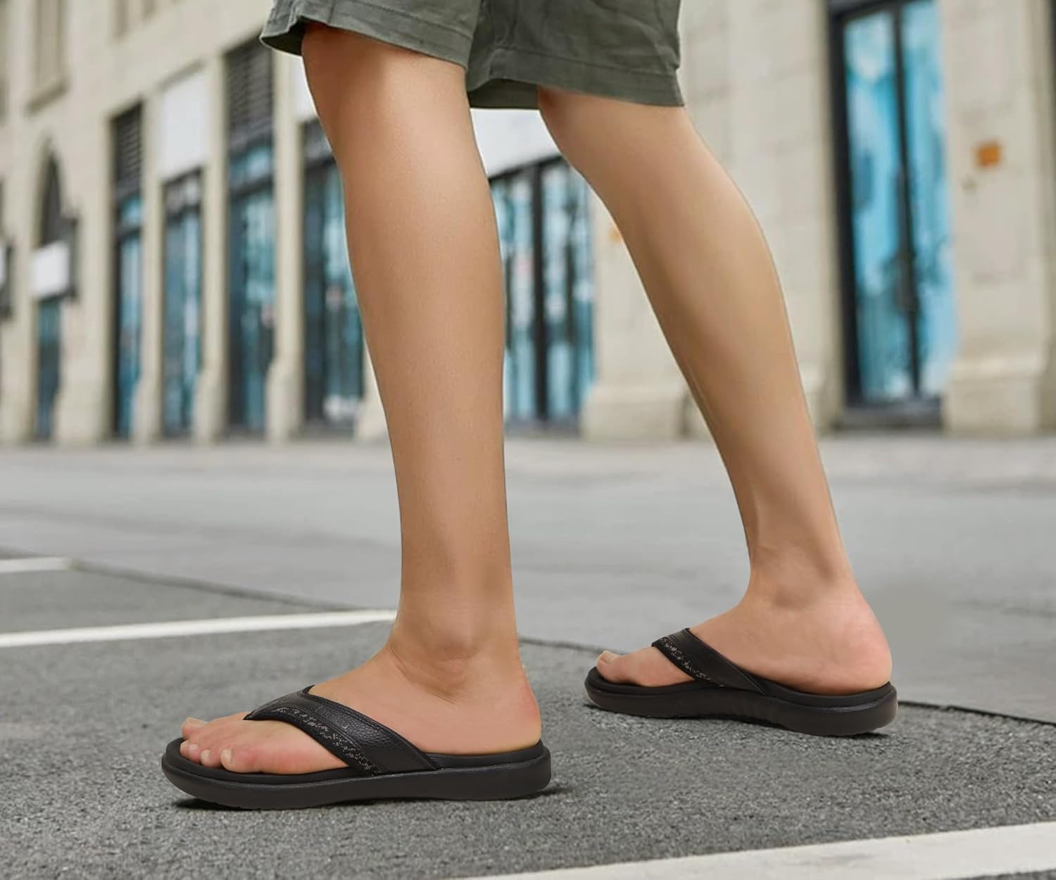 Thumbnail 1 de KuaiLu Mens Sport Flip Flops Orthotic Support Size 7