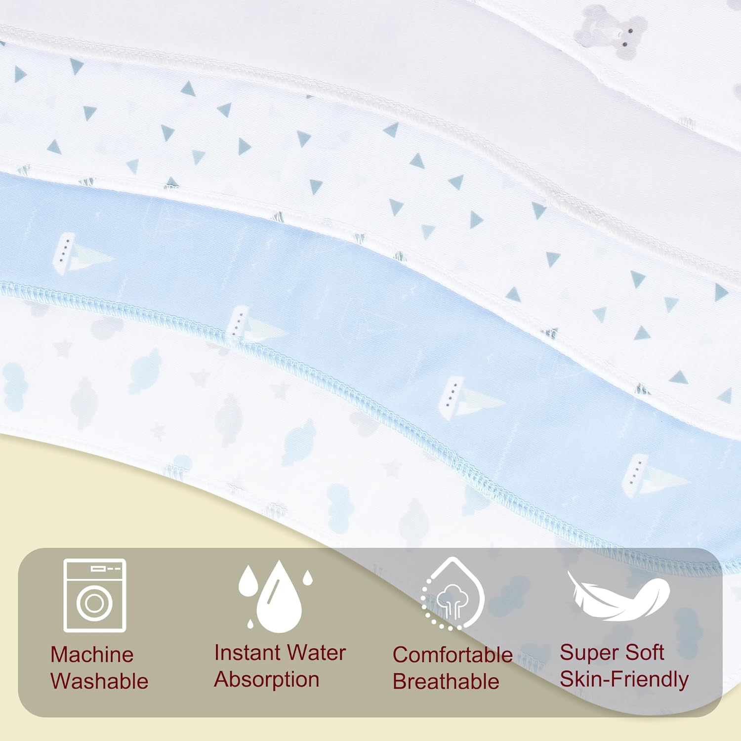 Detalle 1 de Benoxine 2-in-1 Burp Cloths & Bibs, 6-Pack ⚡