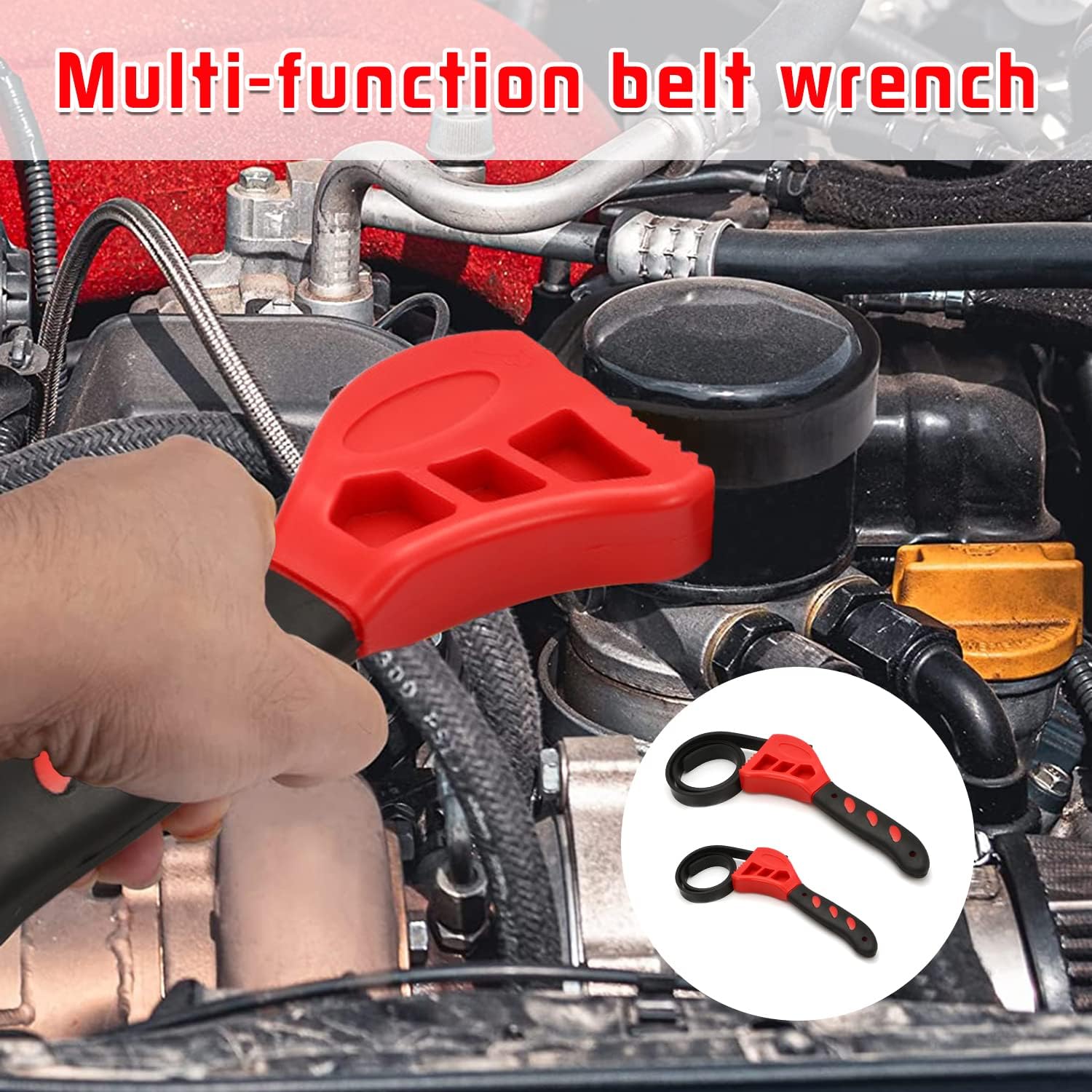 Detalle 2 de FUSHUI 2 Pack Oil Filter Strap Wrench: Versatile Belt Wrenches for Car Maintenance