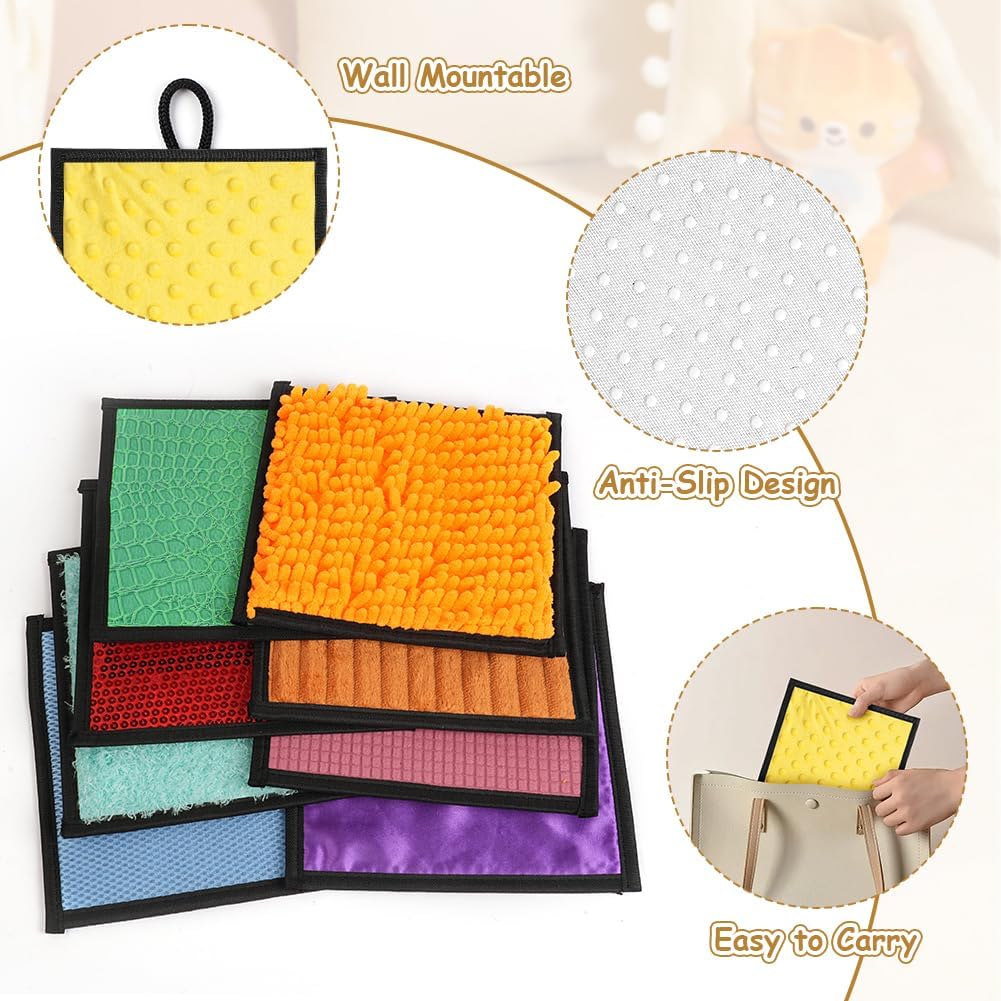 Detalle de Vicloon Sensory Mats: 16 Mini Tactile Tiles for Autism – 20x20cm, Non-Slip & Washable