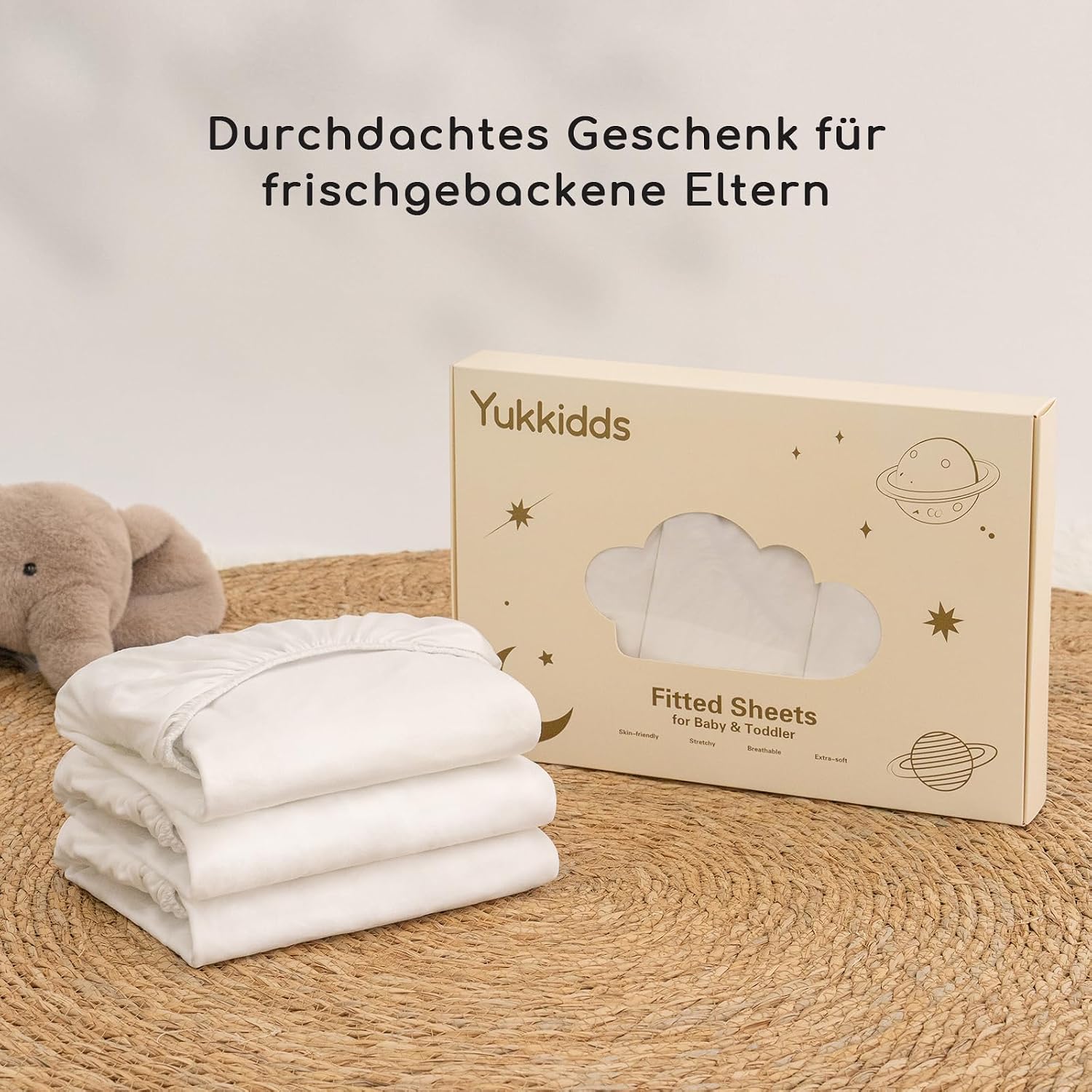 Thumbnail 6 de Yukkidds Spannbettlaken 70x140 cm – 3er-Pack Baby, atmungsaktiv, Mikrofaser, elastischer Bund