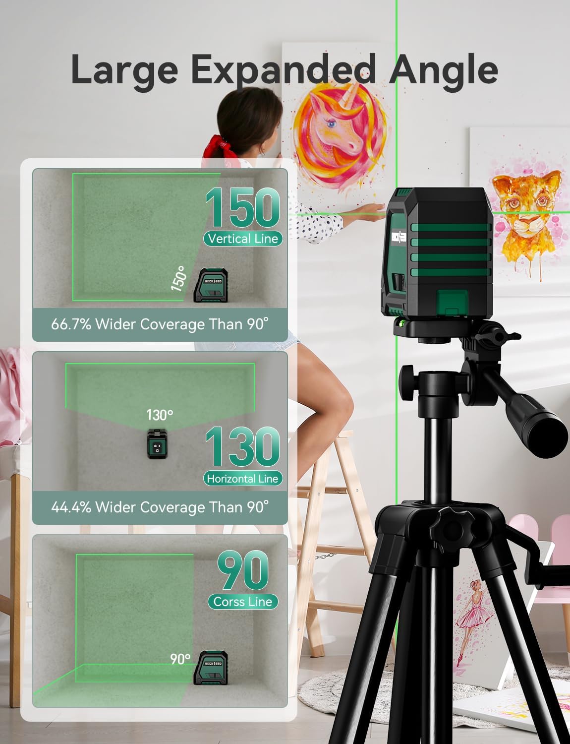 Detalle de RockSeed Line Laser Level with 47-Inch Tripod