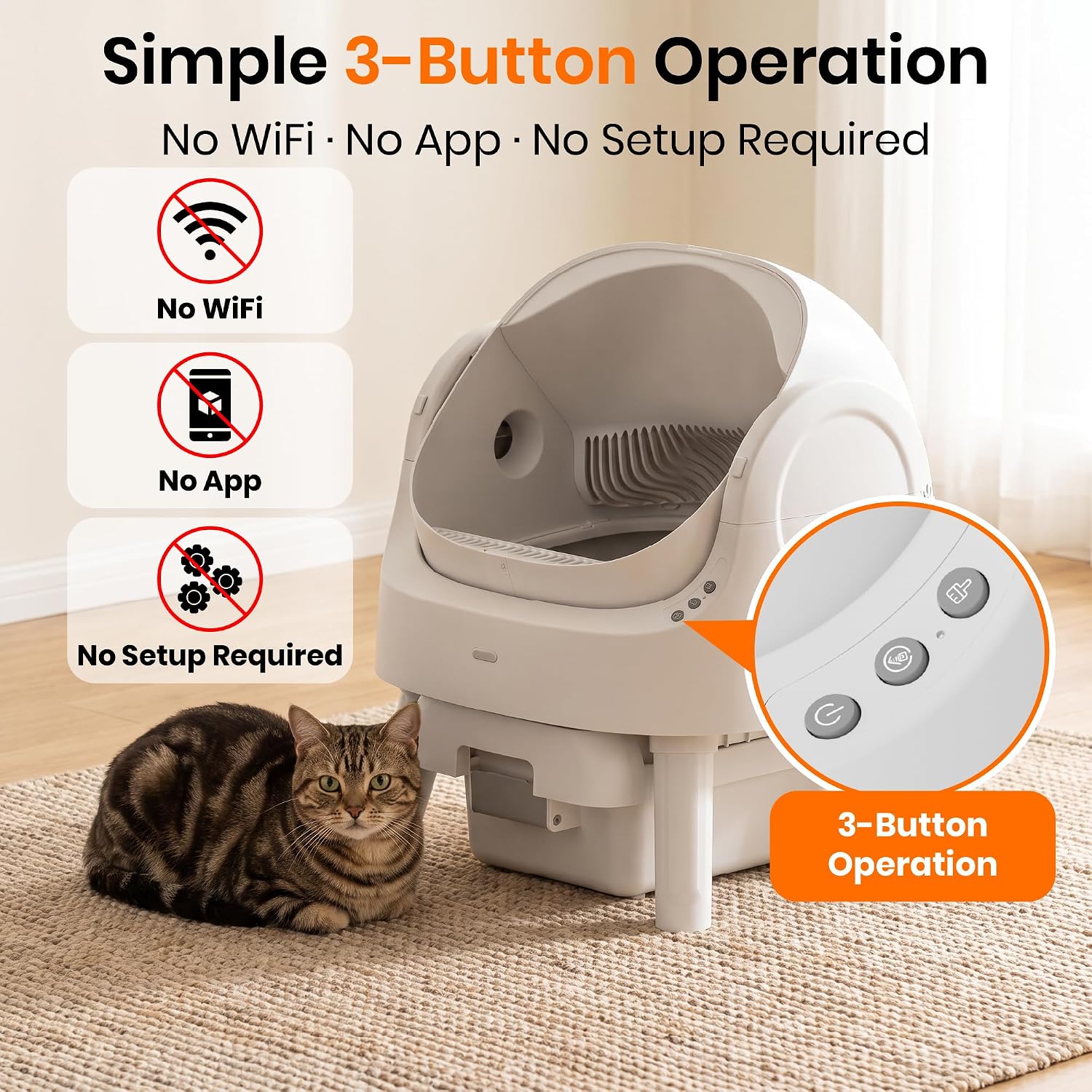 Detalle de Self-Cleaning Litter Box, 10L Waste Container