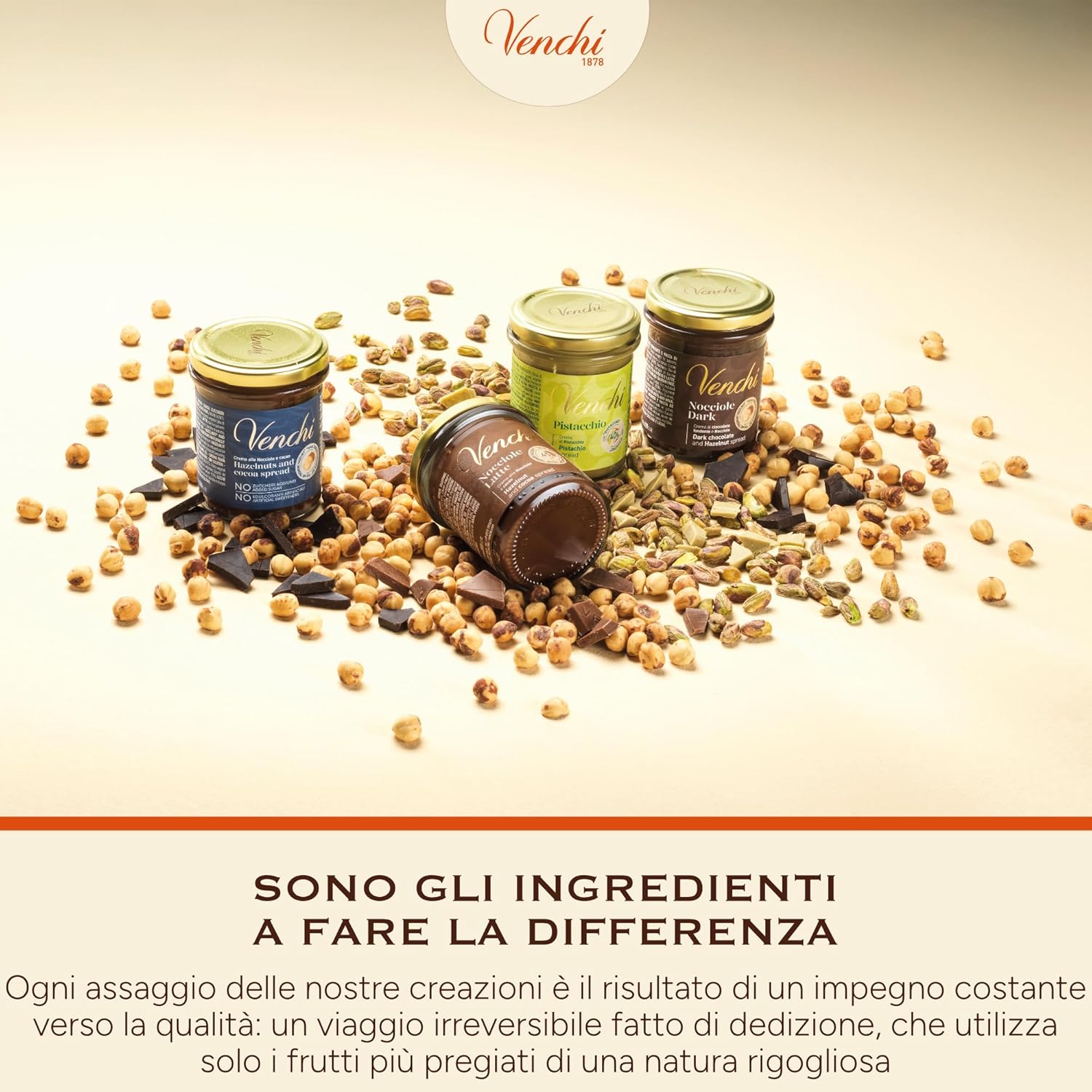 Thumbnail 6 de Venchi Crema Spalmabile Cioccolato al Latte e Nocciole 200 g – 45% Nocciole Piemonte IGP, Senza Glutine, Senza Coloranti e Conservanti