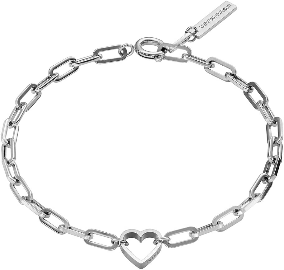 Detalle de LIEBESKIND BERLIN Herz-Schmuck: Edelstahl-Armband mit Herzanhänger – Damen, farbige Ausführungen