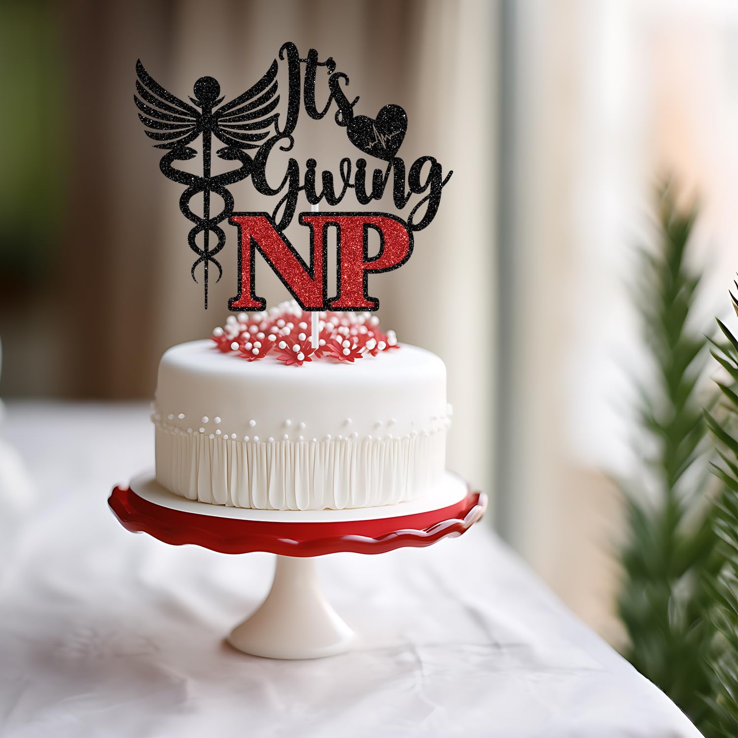 Detalle 1 de It's Giving NP Cake Topper, 5.4 x 5.6 inches
