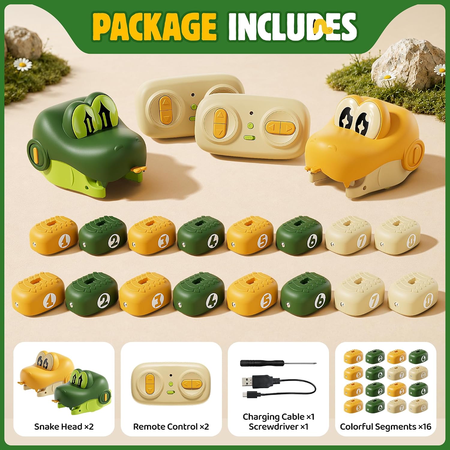 Thumbnail 6 de NAUGHTY PANDA QC-2026Y2 Remote Control Snake Toy, 2.4GHz, Magnetic Blocks