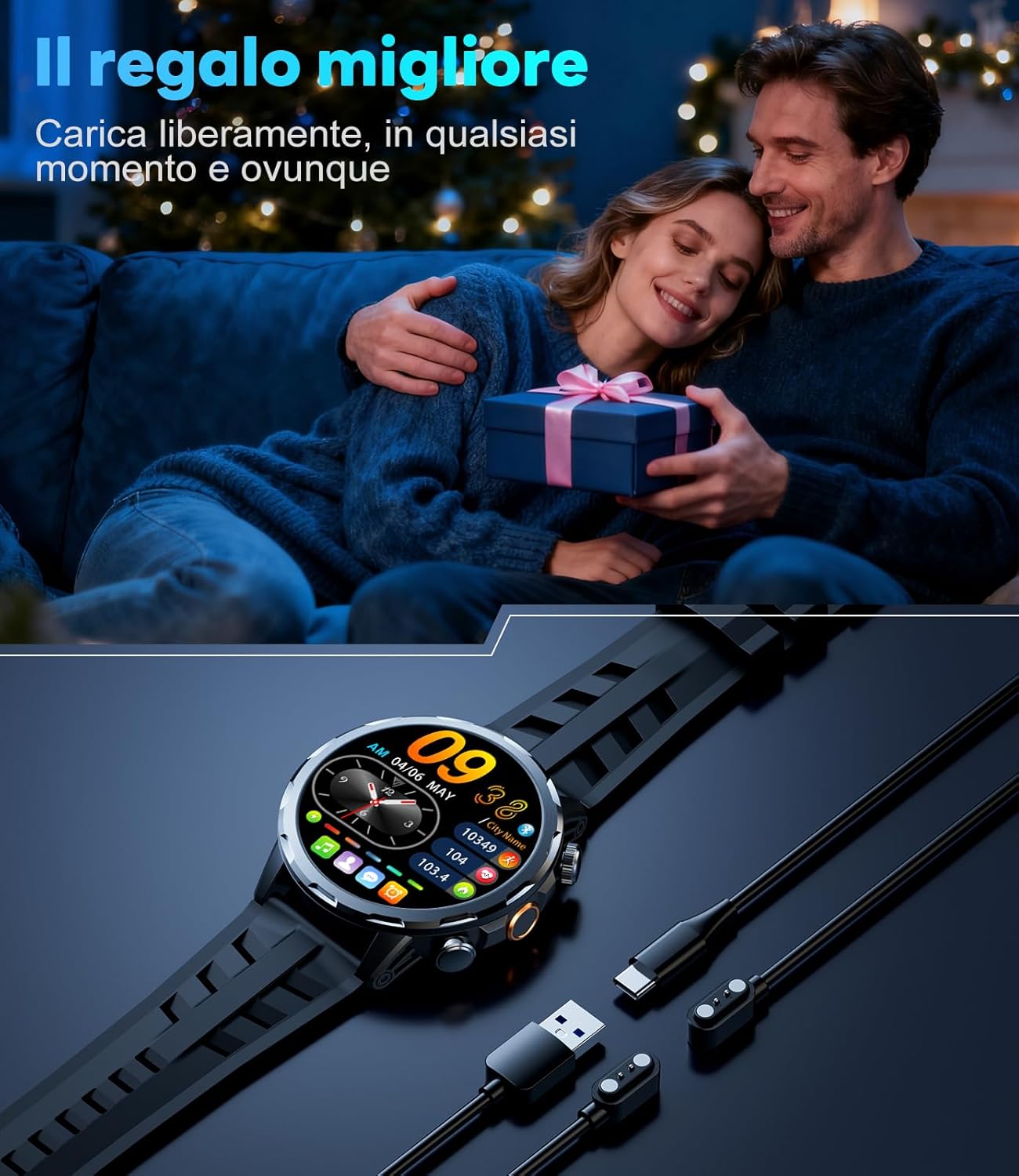 Thumbnail 6 de LIGE Smartwatch da Uomo con Chiamata Bluetooth, 1.7" e 1000 mAh: il compagno daily con torcia LED e oltre 100 modalità sportive