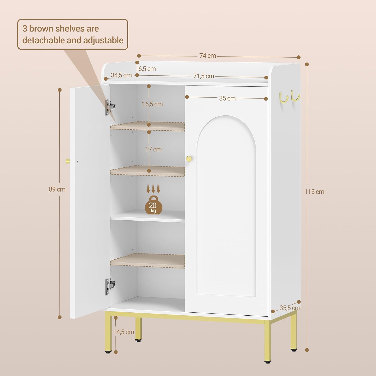 Detalle 2 de Hzuaneri Armoire Chaussures SR67803A 16–20 paires