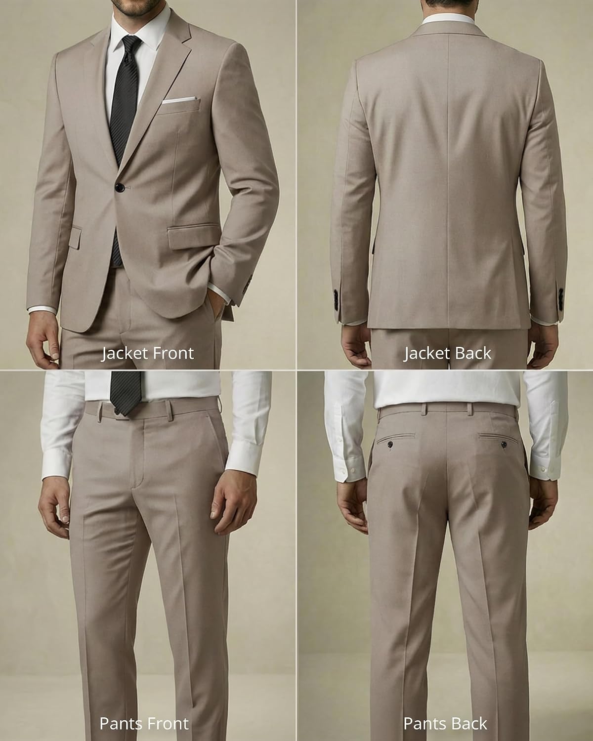 Detalle de YND Men's 2 Piece Slim Fit Suit with Tie 👔