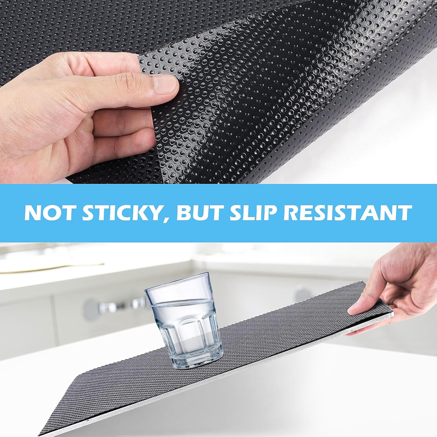Detalle de MooiFun BE-TD MAT-F Drawer and Shelf Liner, BPA-Free EVA, Waterproof, 23.6in x 240in