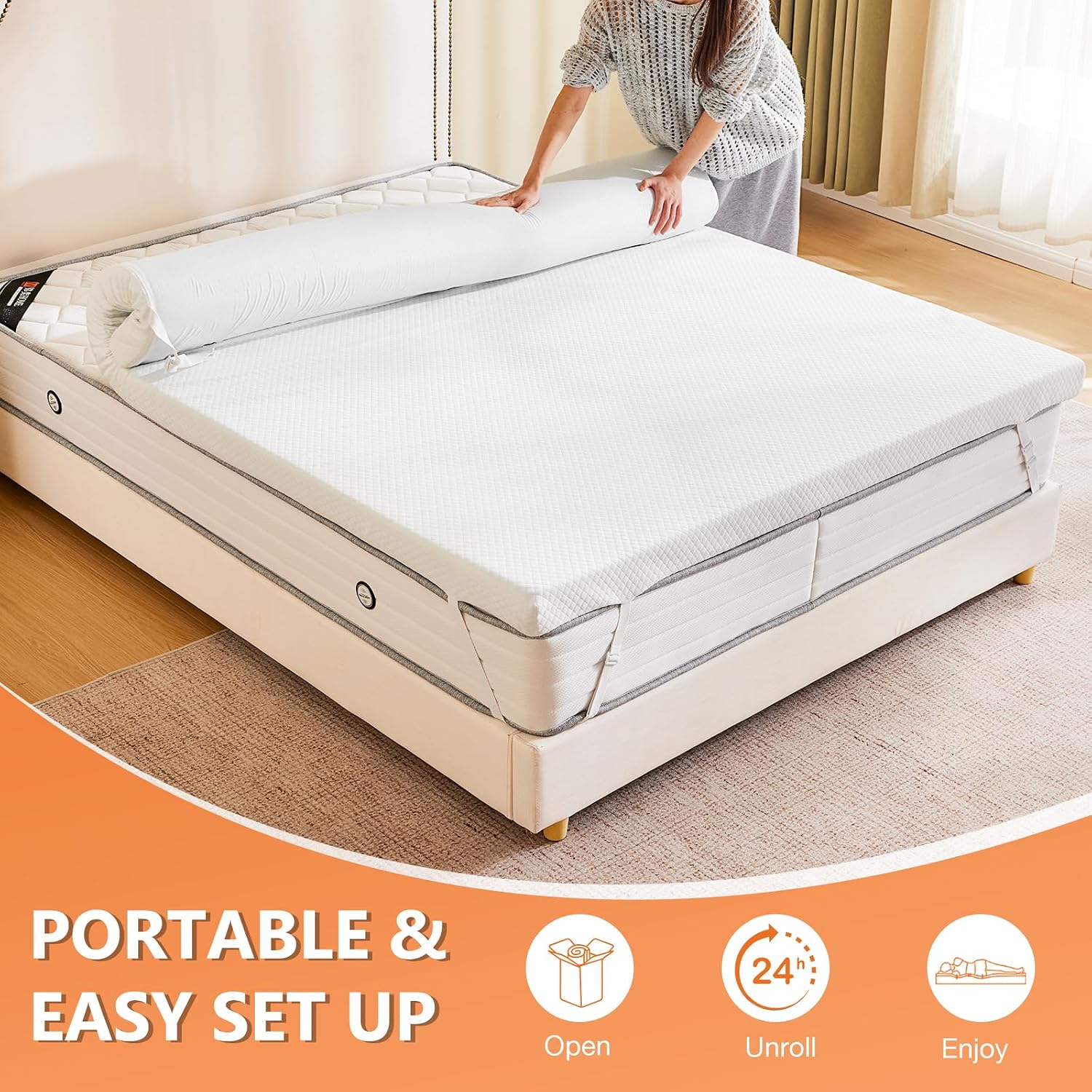 Detalle de Sweetcrispy Memory Foam Mattress Topper King