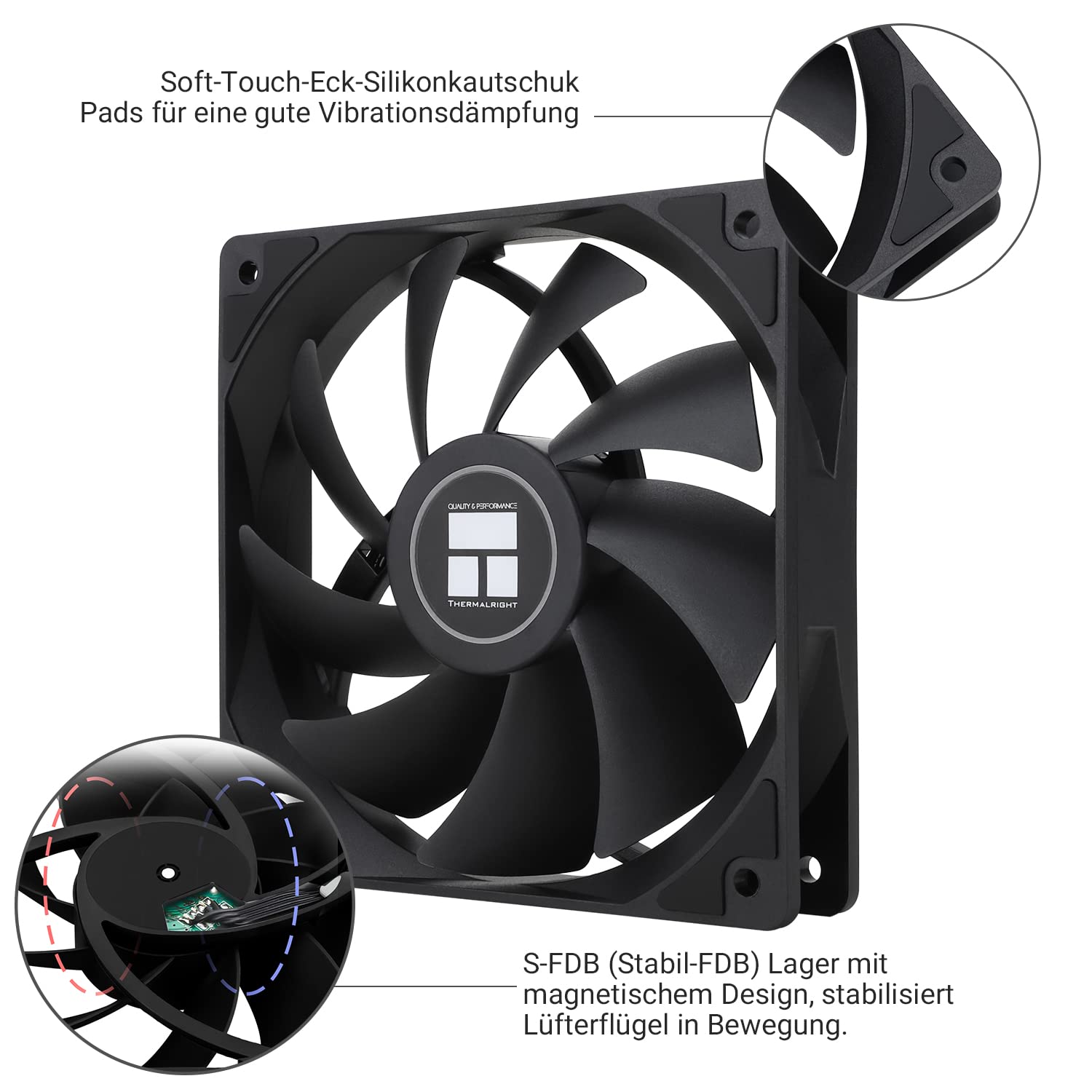 Detalle 2 de Thermalright TL-C12C X3 120 mm PWM Case Fans, S-FDB Bearing, 3-Pack