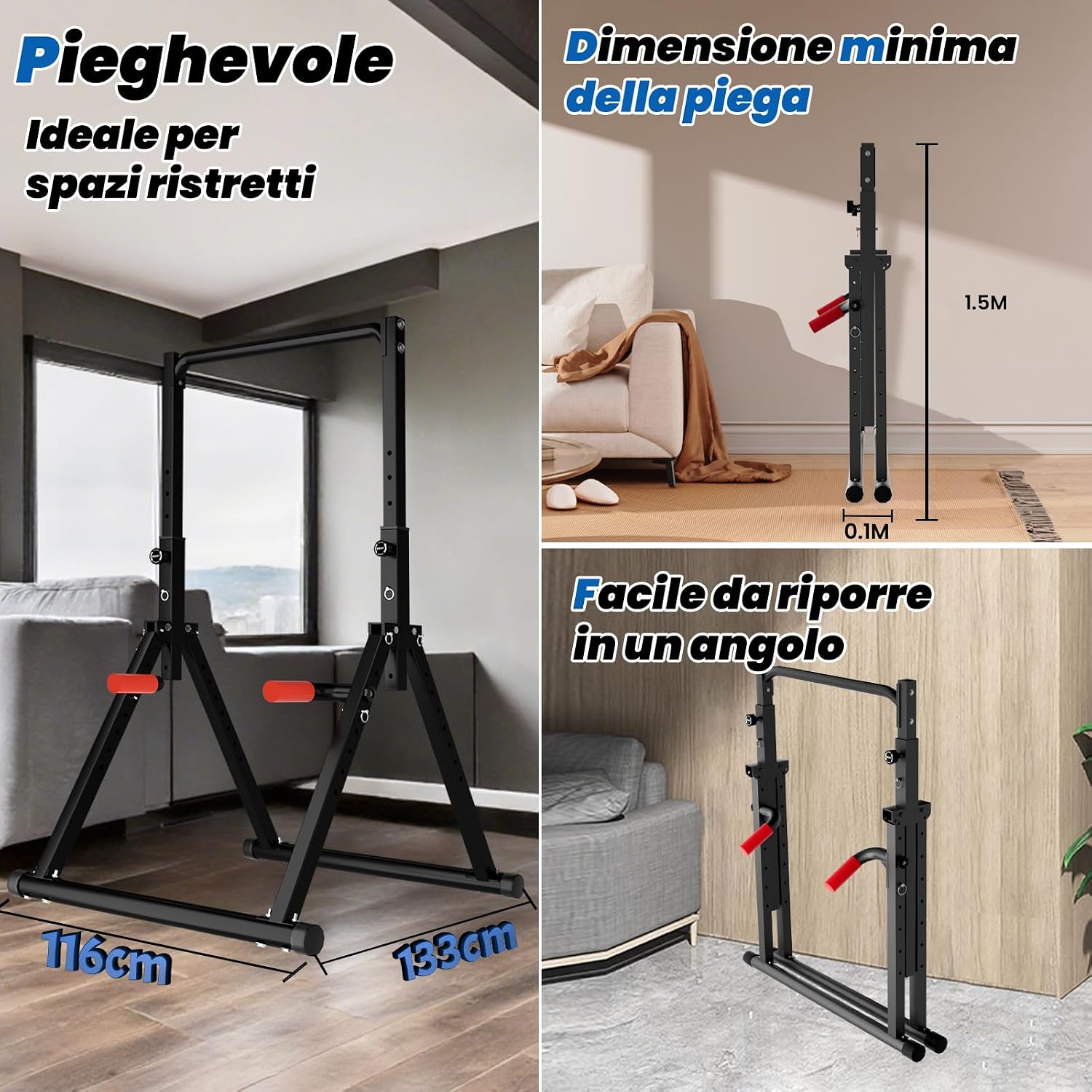Detalle de DOBESTS Power Tower Dip Station stazione multifunzione per trazioni e dip 🏋