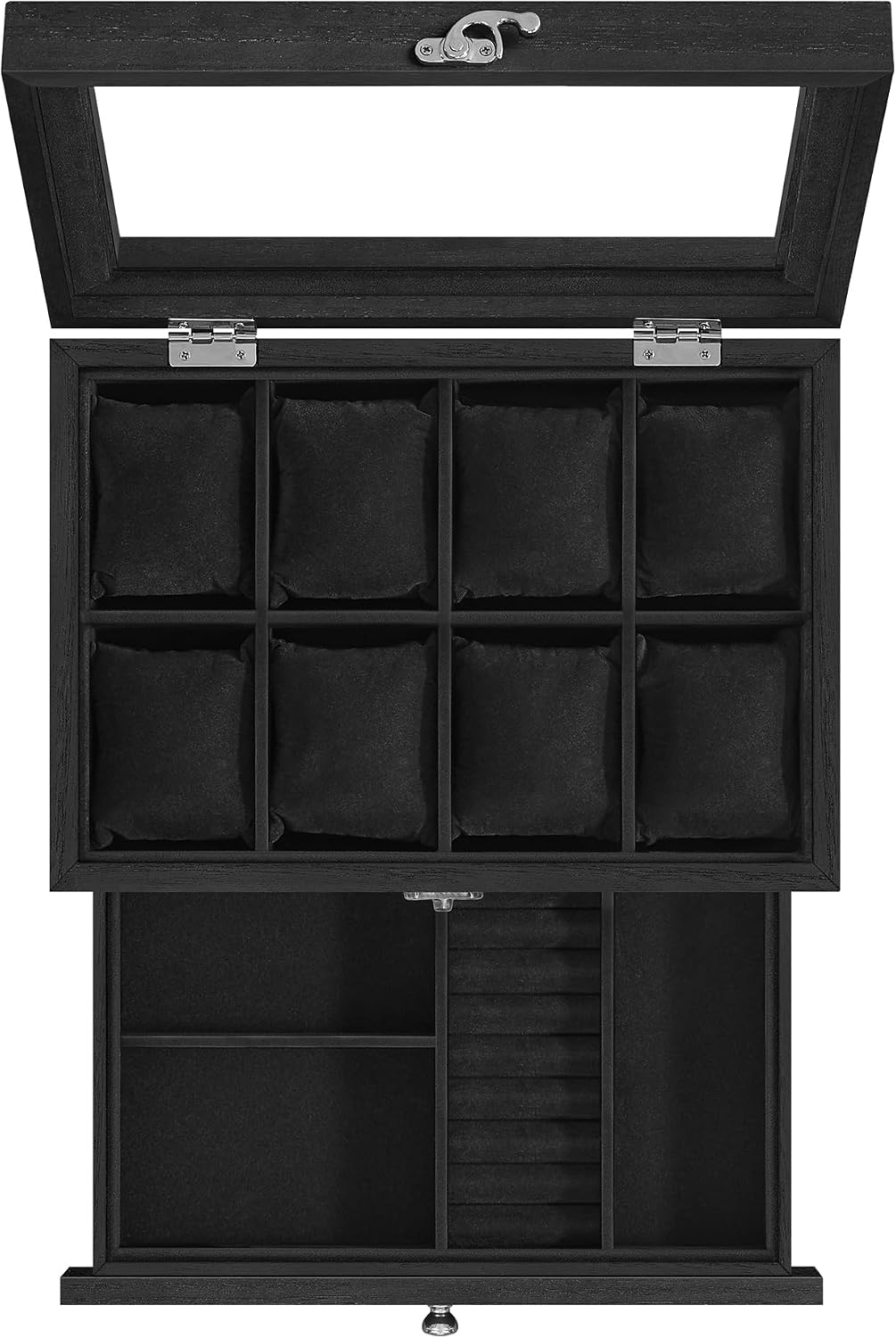 Detalle de SONGMICS JOW008B02 caja para 8 relojes