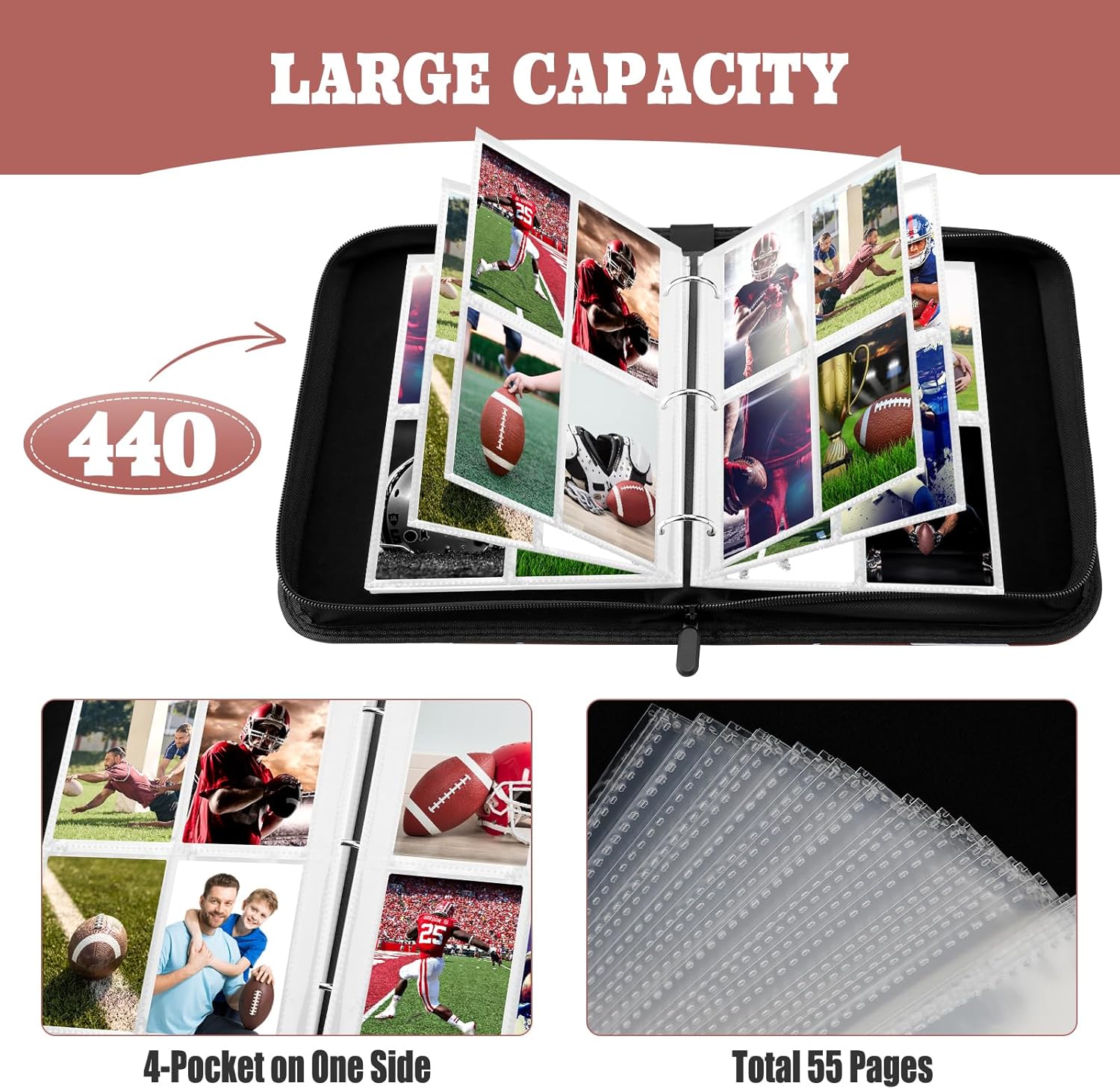 Thumbnail 3 de Trading Card Binder 440-Pocket PU protector 📚