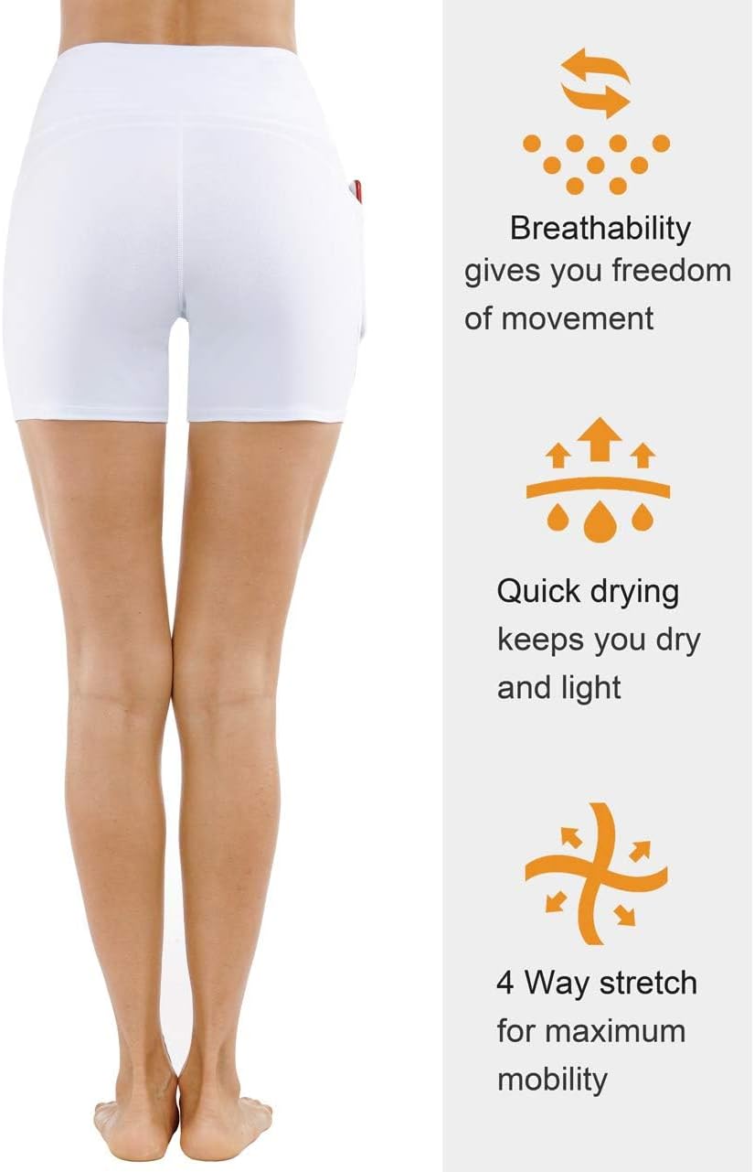 Thumbnail 5 de THE GYM PEOPLE - Pantaloncini sportivi donna a vita alta con due tasche, short yoga e training estivo