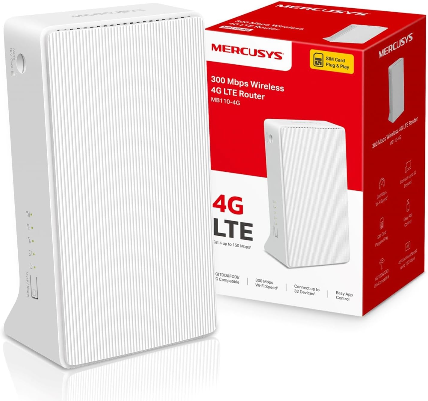 Detalle de MERCUSYS MB110-4G N300 4G Router