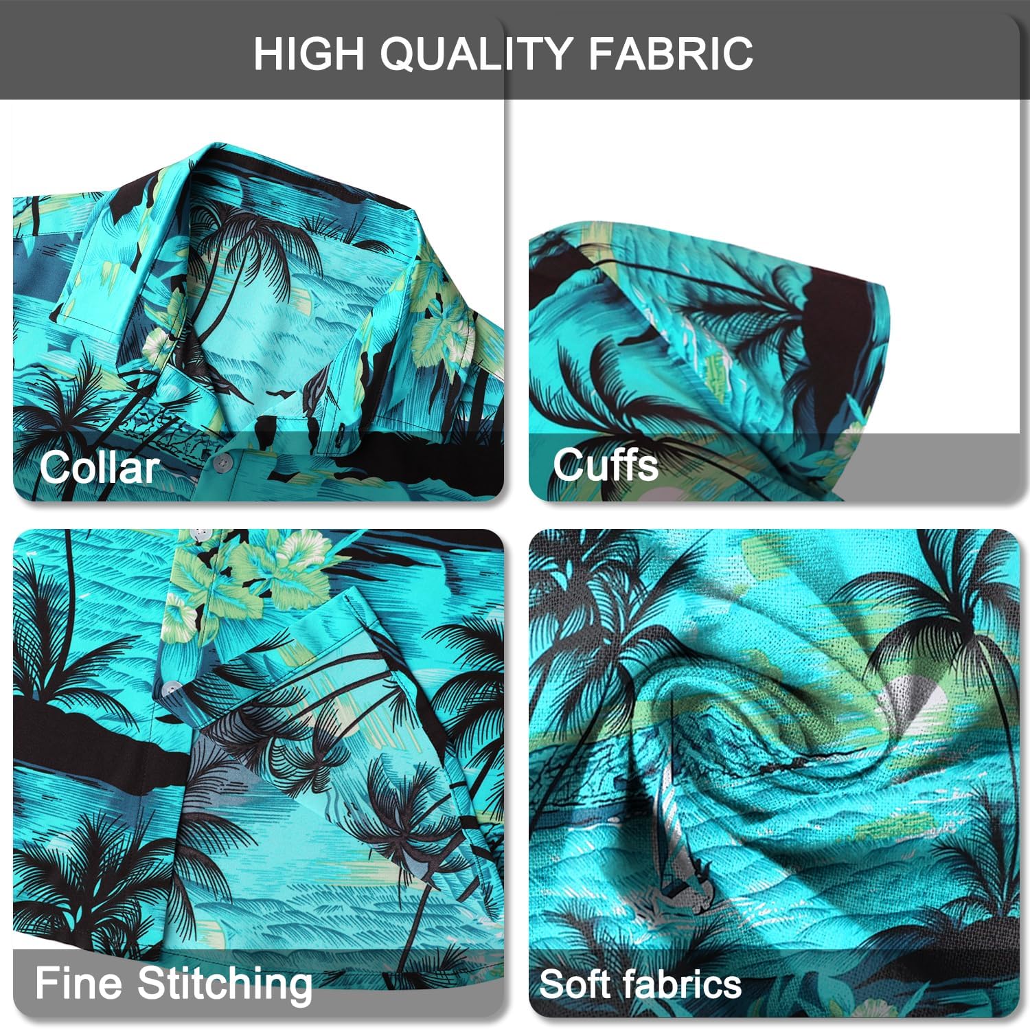 Thumbnail 4 de Gavliuu Chemise Hawaiienne Homme Manches Courtes Imprimé Tropical Léger