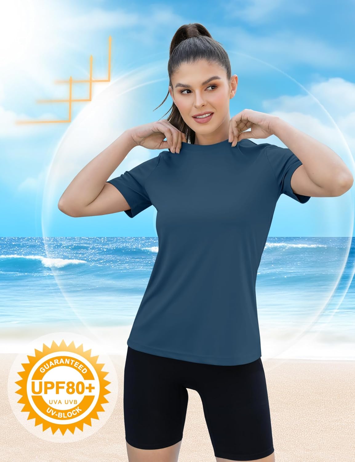 Thumbnail 4 de Rapbin Sportshirt Damen Kurzarm – UPF 50+, leicht, atmungsaktiv
