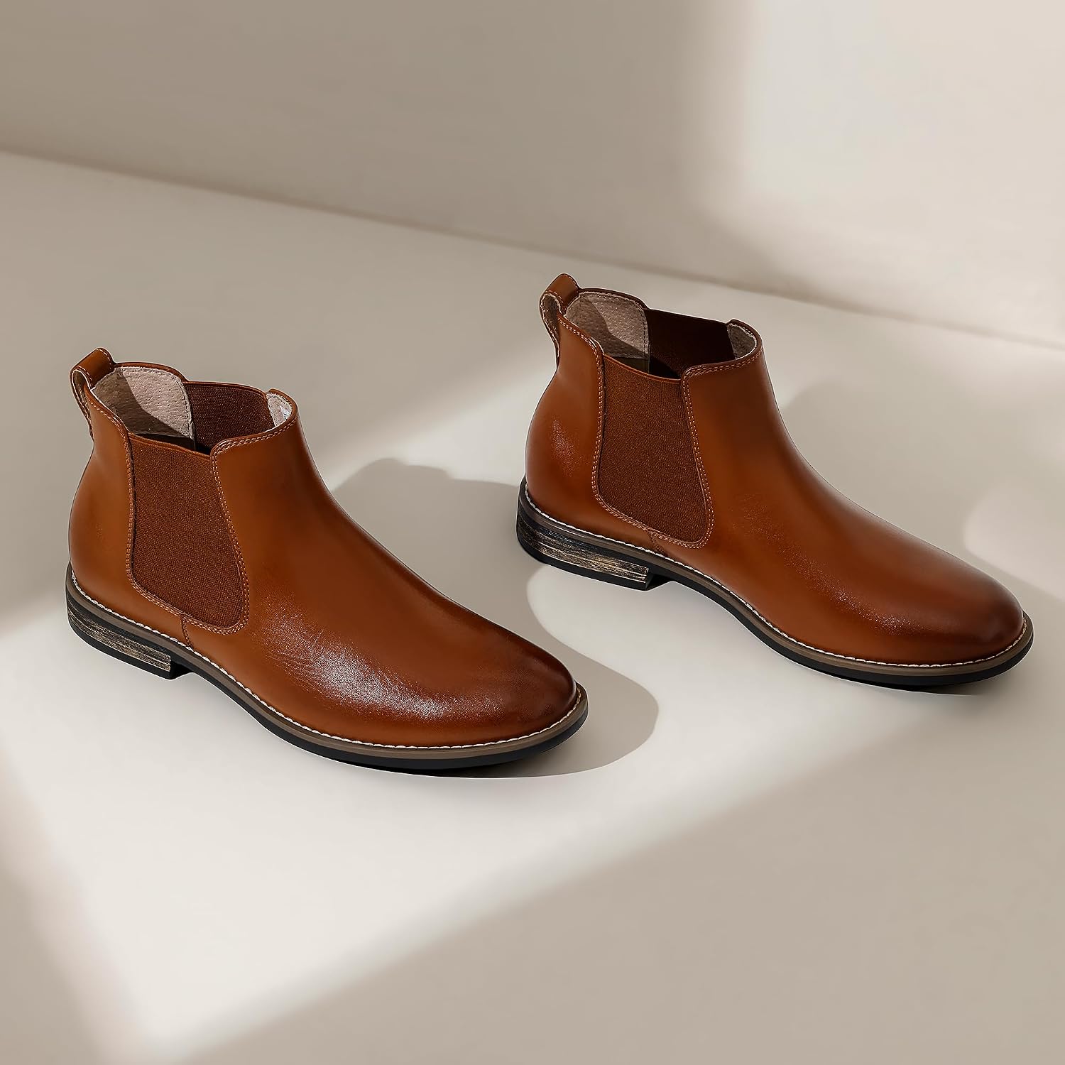 Detalle de Bruno Marc Bottine Homme Cuir Chelsea Boots – confort léger et style soigné
