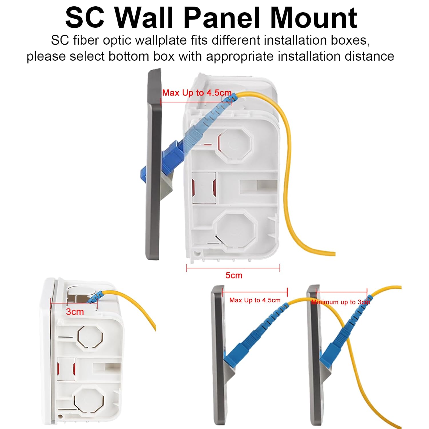 Thumbnail 5 de Maxhood SC Fiber Wall Plate – Simplex SC Connector Panel Mount