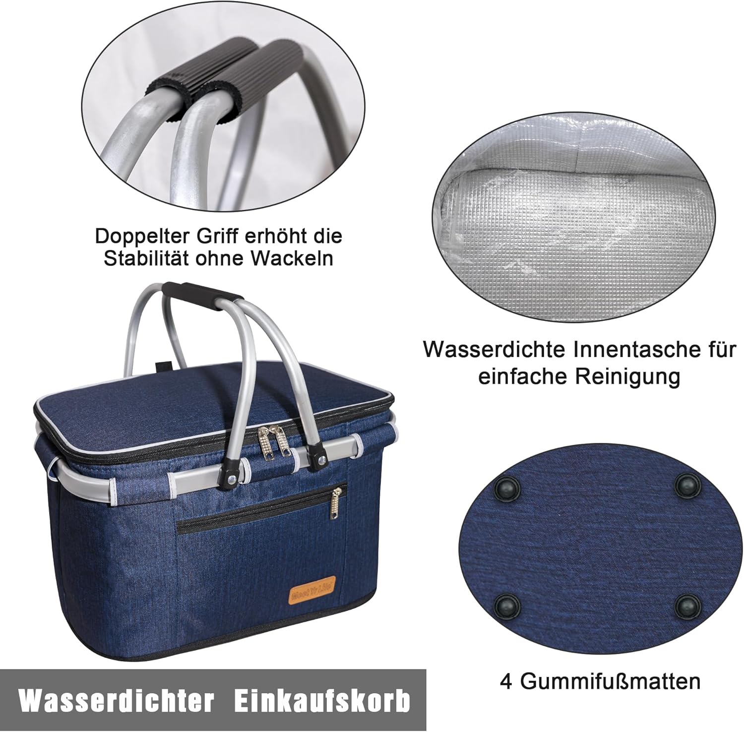 Detalle 2 de ABIUBIU Einkaufskorb Kühltasche 26 L