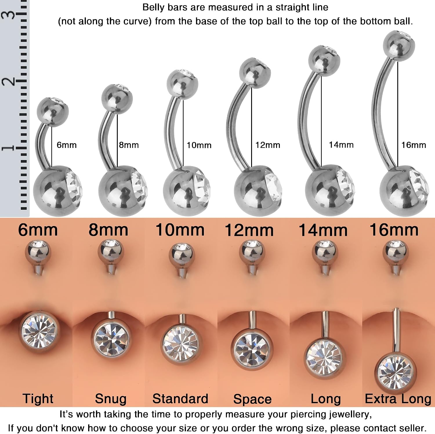 Detalle 2 de OUFER 14G 14 mm Piercing nombril Titane