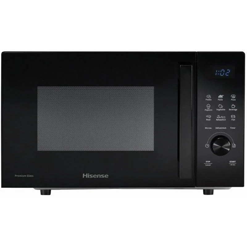 Detalle de Hisense H23MOBSD1H: Microondas compacto de 23 L y 800 W en negro