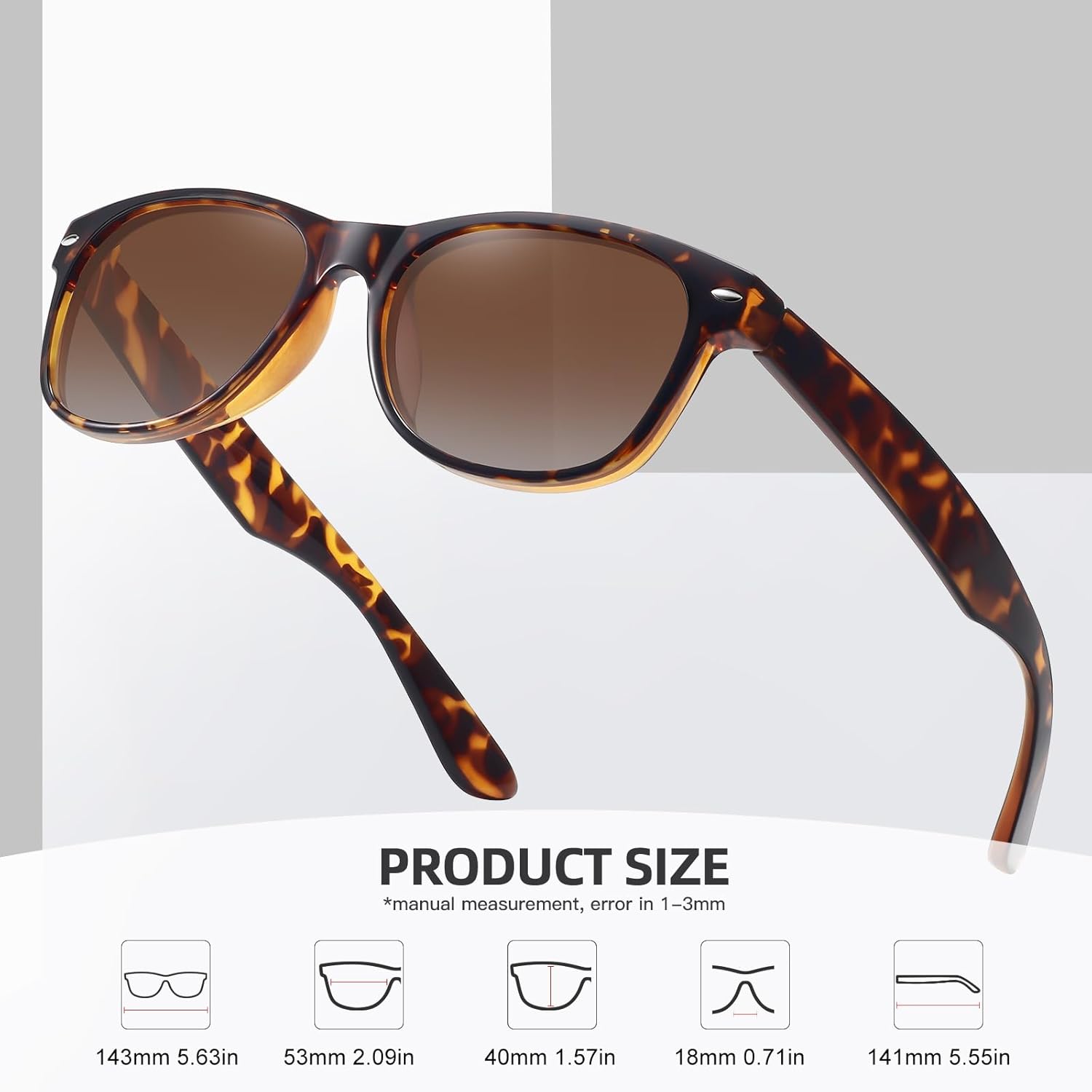 Thumbnail 5 de MEETSUN Classic Polarized Sunglasses for Women & Men — 3 Pack, Retro Driving UV Protection